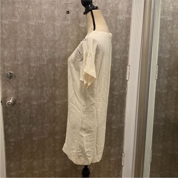 Tibi 100% silk Cream  Dress with Wing Design, XS - Picture 4 of 6